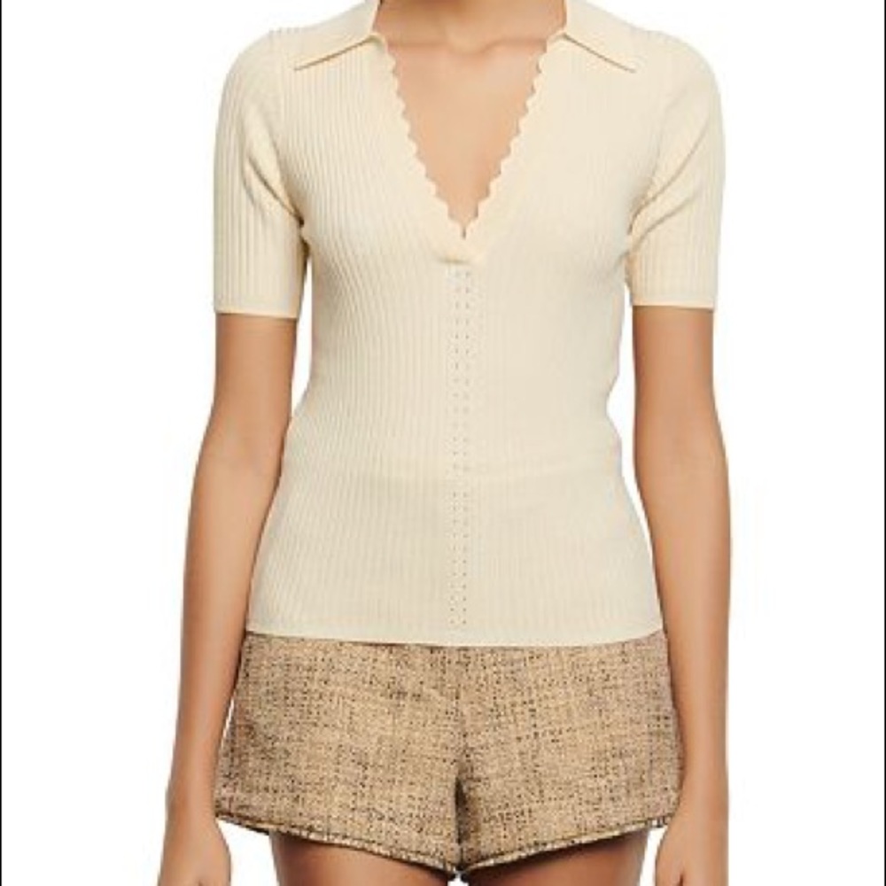 Sandro Poline Yellow Knit Top